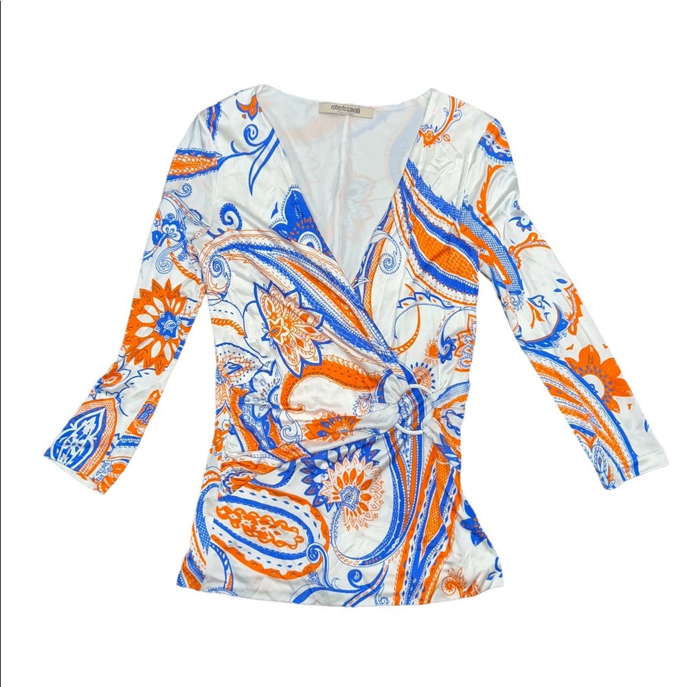 Roberto Cavalli Faux Wrap Top